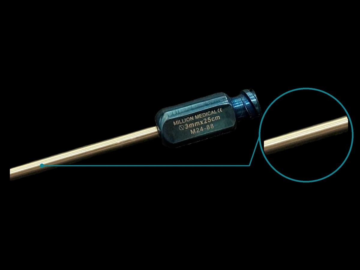 CÂY HÚT MỠ 3 PORT THẲNG 3.0mm x 25cm - ảnh sản phẩm nền trong suốt 1