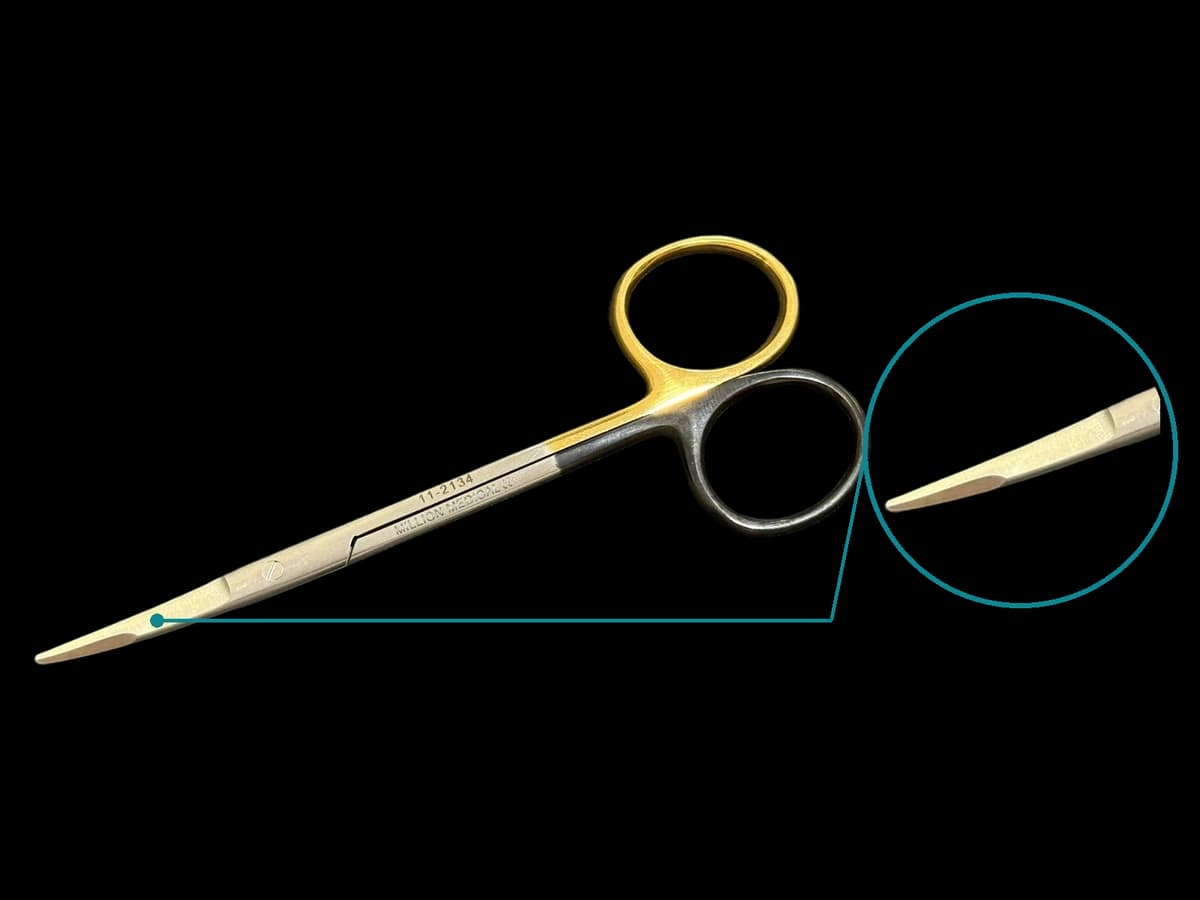 KÉO IRIS CONG ĐẦU TÙ KAYE BLEPHROPLASTY TC+SUPER CUT 11CM - ảnh sản phẩm nền trong suốt 1
