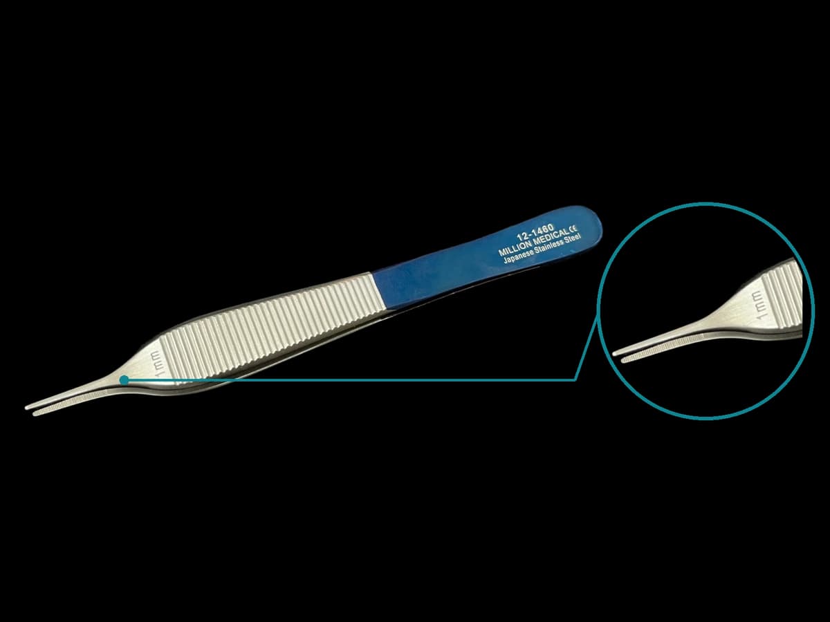 Nhíp Nỉa phẫu thuật Adson có răng 1mm x 12.5cm - ảnh sản phẩm nền trong suốt 1