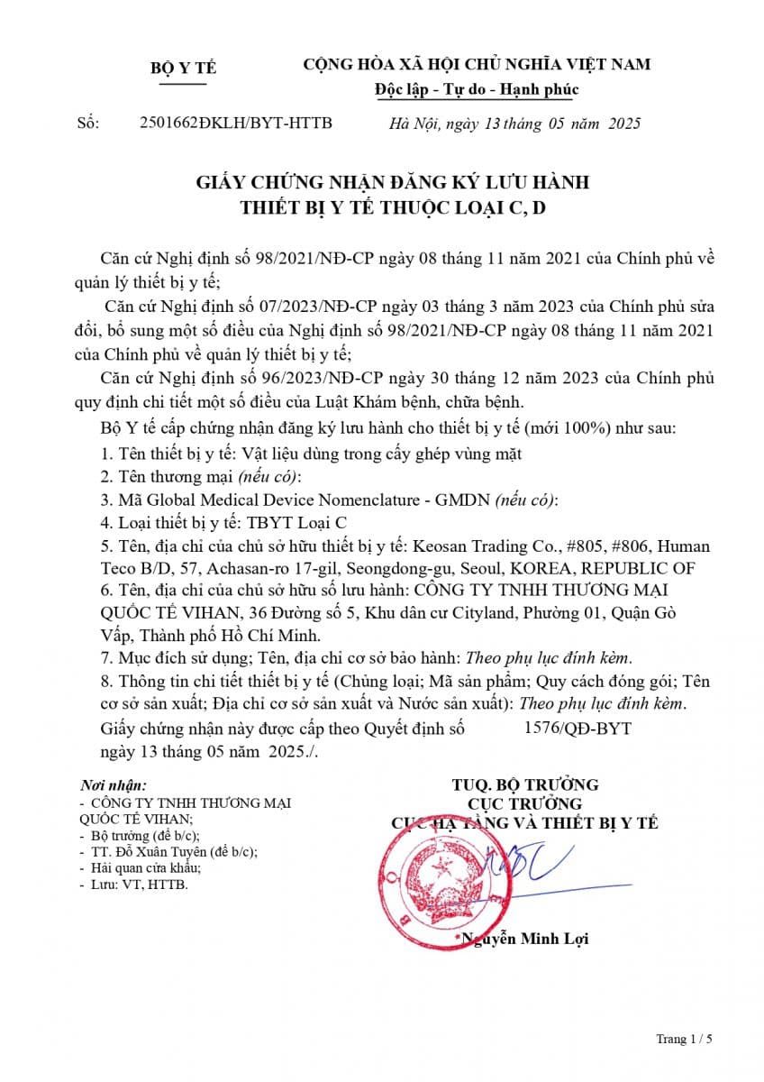 Ảnh lưu trữ bài viết VIHAN chính thức được Bộ Y tế Việt Nam cấp Giấy phép lưu hành Trang thiết bị Y tế loại C